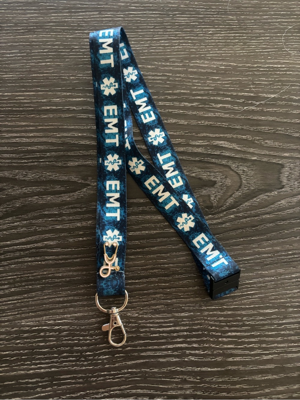 EMT Blue Star of Life Lanyard with Badge Clip
